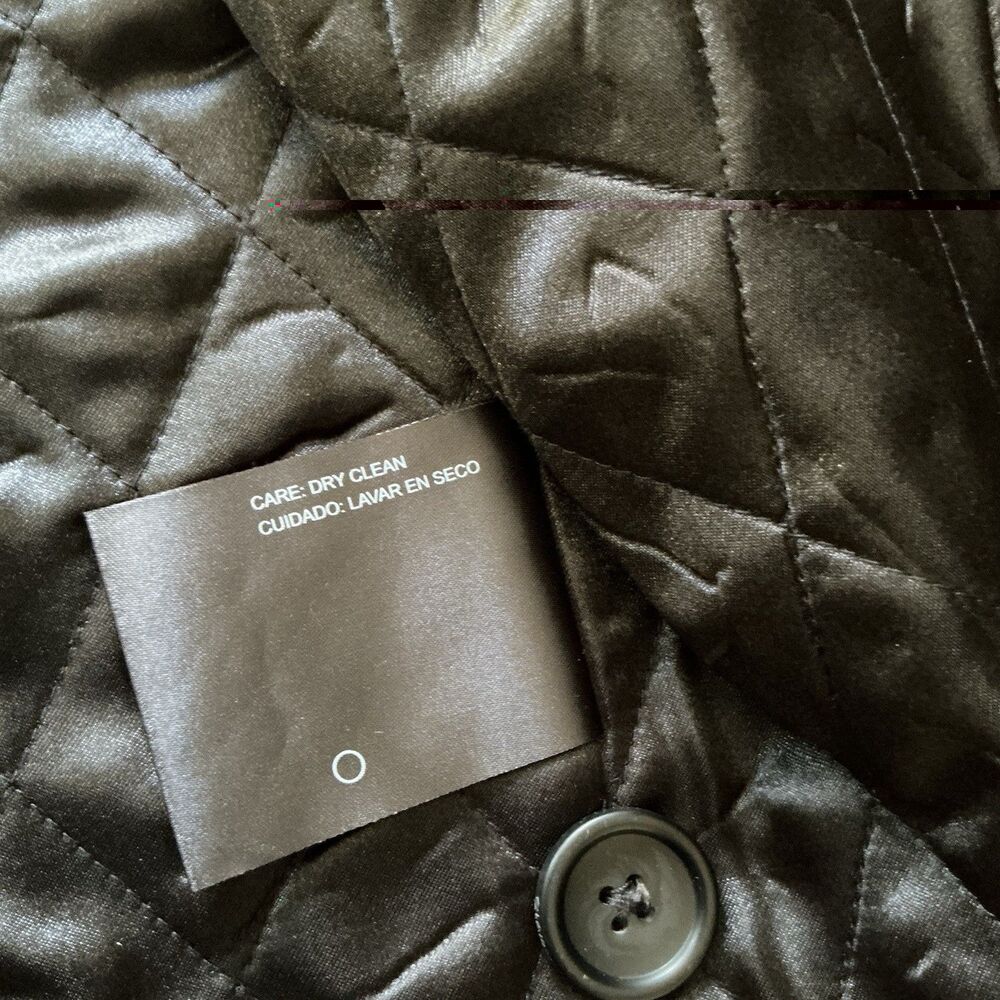 Claiborne Men's Large Peacoat Wool Blend Double Breasted Dress Jacket  Black EUC - Picture 5 of 11